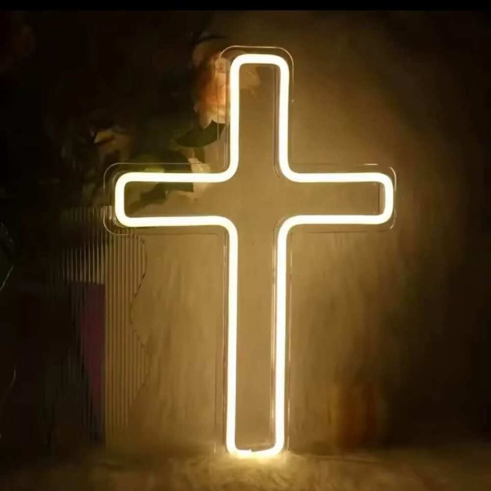 VIBRANT NEON LED CROSS SIGN